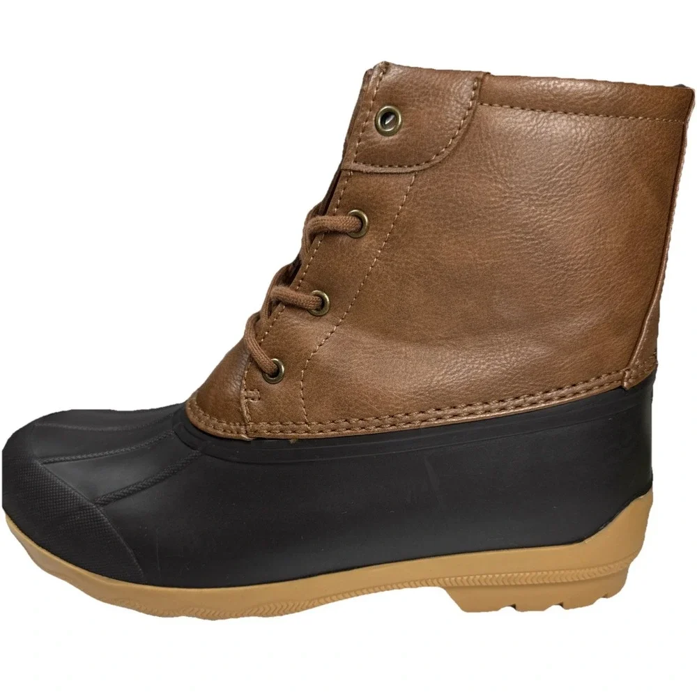Sperry Youth Duck Boots Size 6 Brown Black Lace Up Ankle‎
